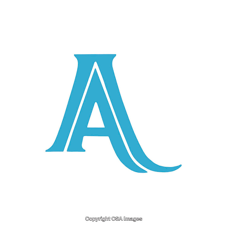 Elegant Blue Letter A on Clean White Background