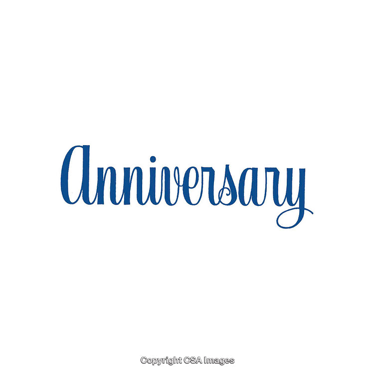 Decorative Typography Featuring the Word 'Anniversary' in Stylish Blue Font