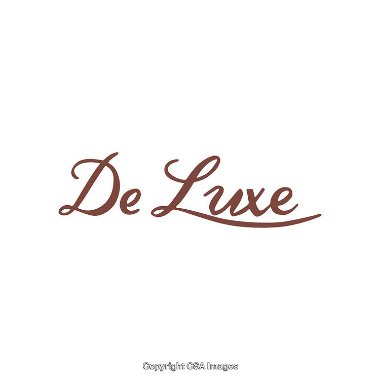 Elegant De Luxe Typography Logo Design in Brown Text on White Background