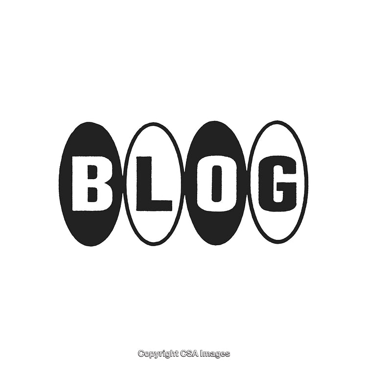 Black and White Blog Text Logo in Stylized Circles Design