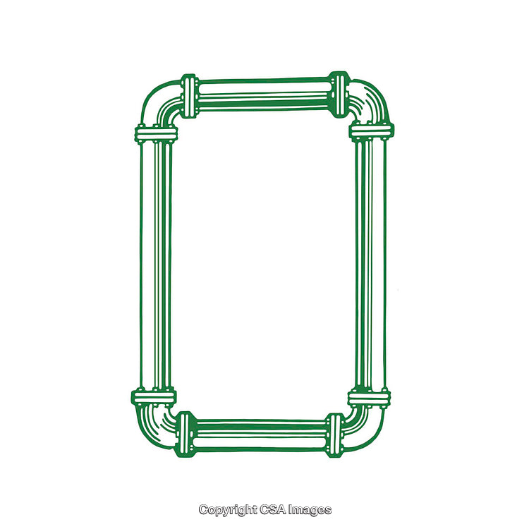 Green Pipe Frame with Industrial Style for Creative Design Projects