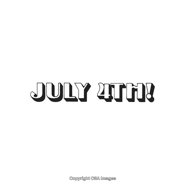 Bold Black and White July 4th Typography Celebration Design