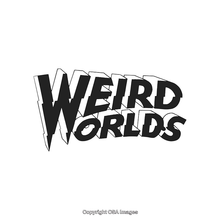 Bold Black and White Design Featuring Weird Worlds Text Stylization
