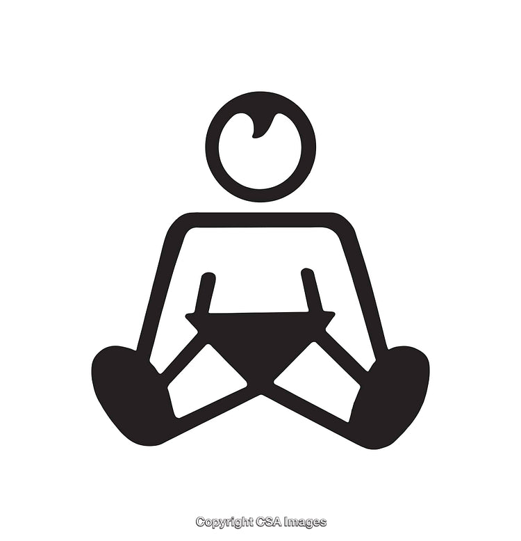 Black and White Icon of a Sitting Child Silhouette