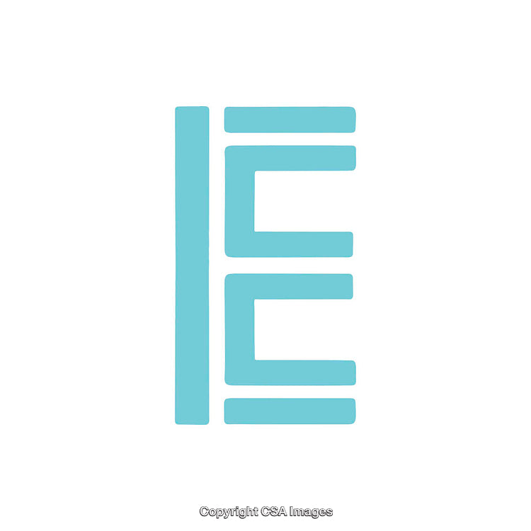 Blue Letter E Icon on a White Background for Design and Branding