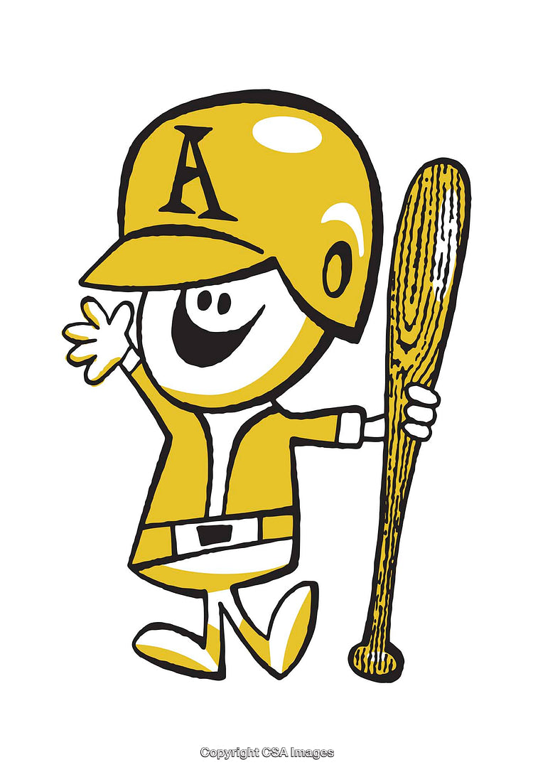 Cheerful Cartoon Baseball Character With Yellow Helmet and Bat Illustration