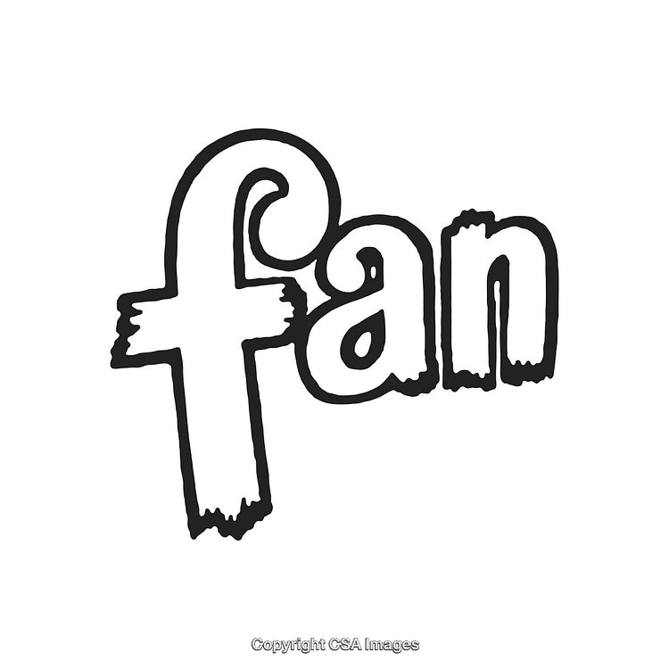 Creative Hand-Drawn Black and White Typography Design with the Word “Fan”