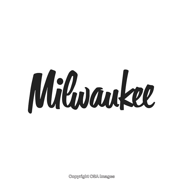 Elegant Milwaukee Typography in Bold Script on White Background