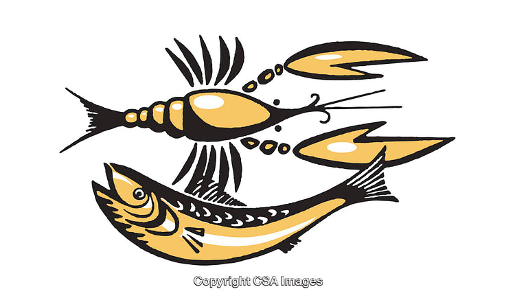 Vibrant Stylized Illustration of Fish and Lobster in Creative Design