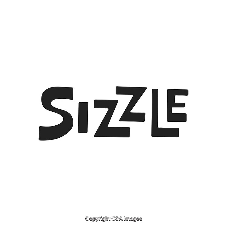 Stylish Black Typography Design Featuring the Word "Sizzle" with Creative Lettering