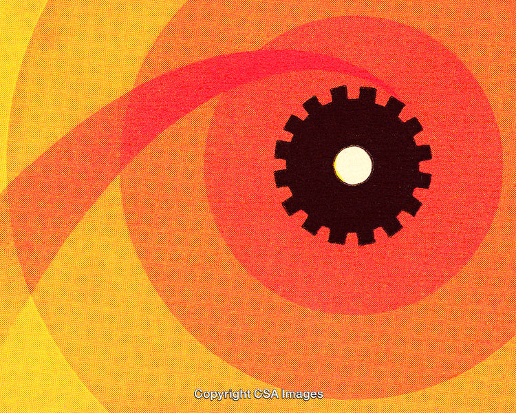 Abstract Vibrant Geometric Pattern With Circular and Gear-Like Elements