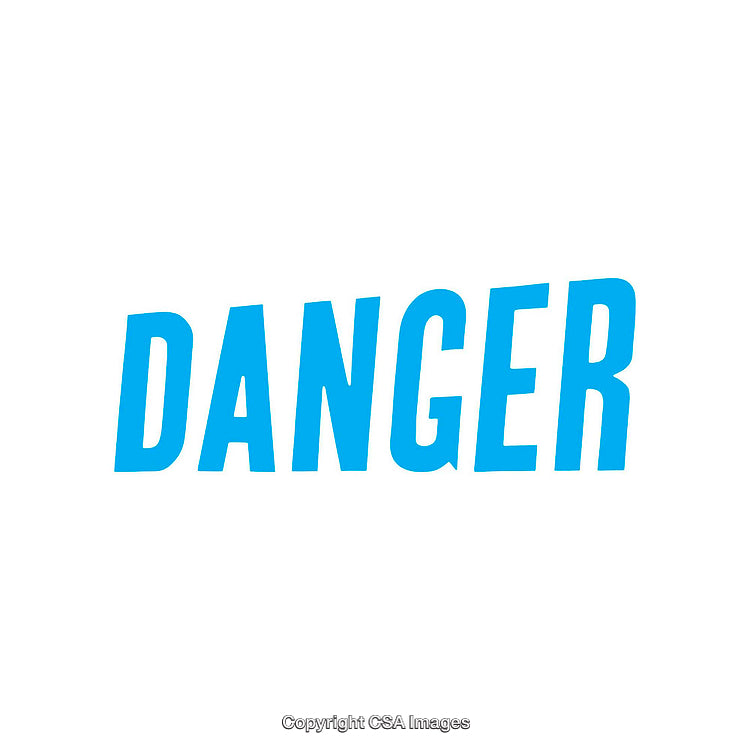 Blue Bold Typography Displaying the Word Danger on a White Background