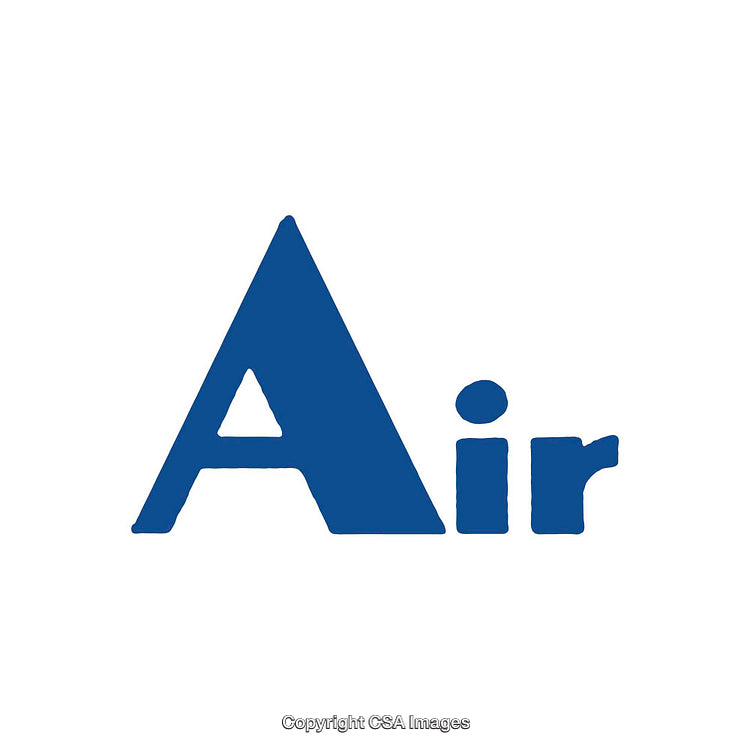 Minimalist Air Themed Text Design in Solid Blue on White