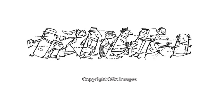 Whimsical Line Art Illustrations Depicting Energetic People in Various Movements