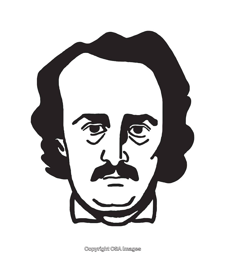 Black and White Line Art Portrait of a Classic Historical Figure