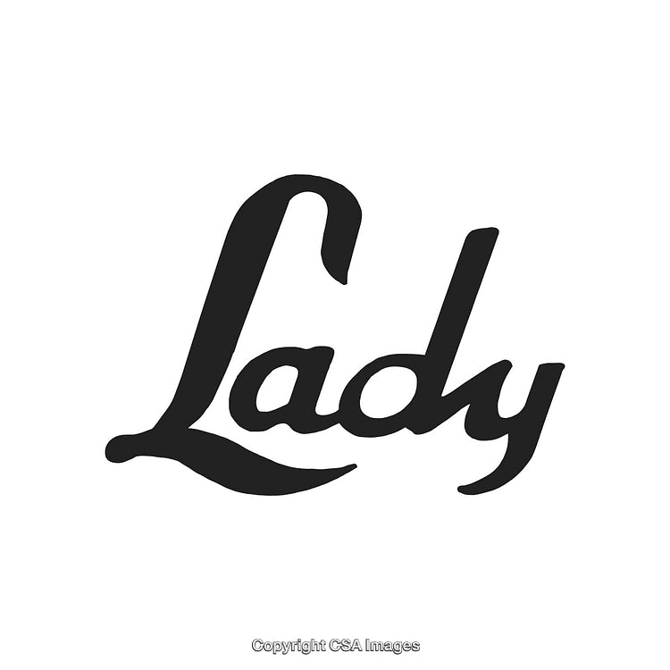 Elegant Handwritten Script Featuring the Word 'Lady' in Black on White