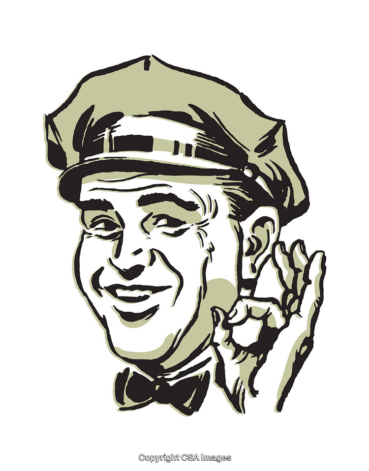 Retro Style Illustration of a Man Smiling and Giving an Okay Gesture