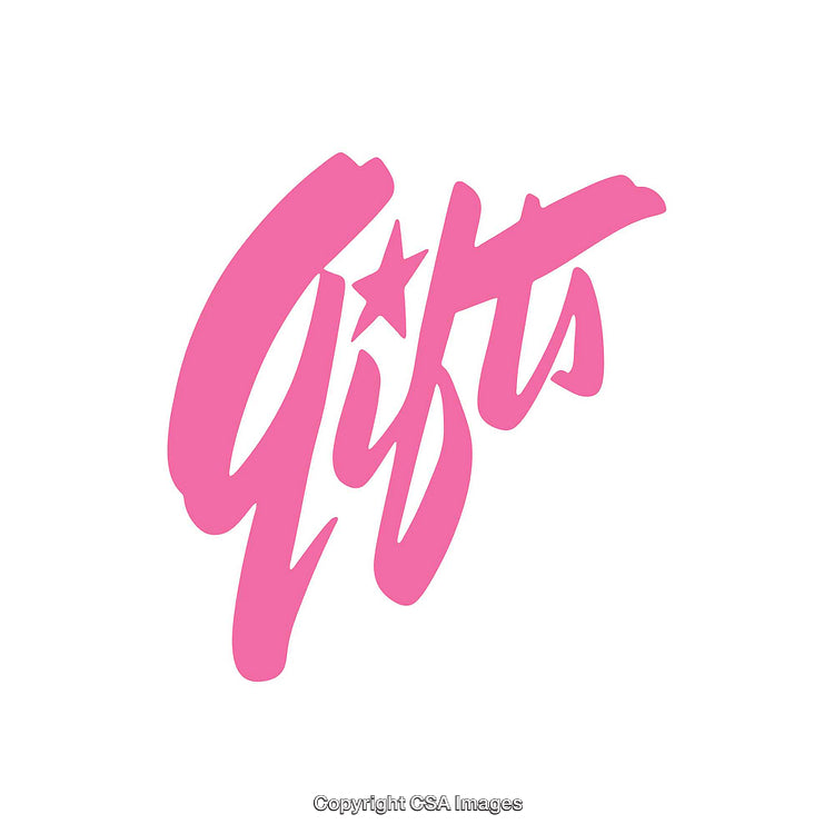 Pink Stylized Text with Star Design on White Background
