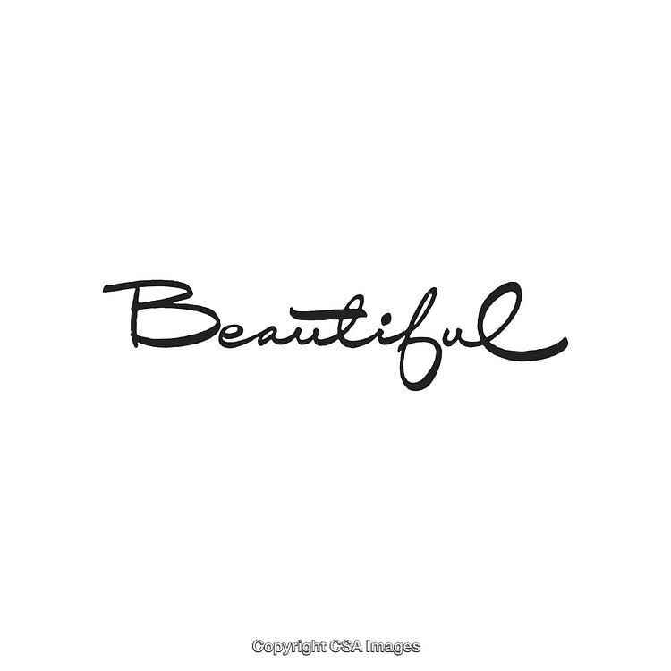 Beautiful Handwritten Script Word Design on White Background with Elegant Style