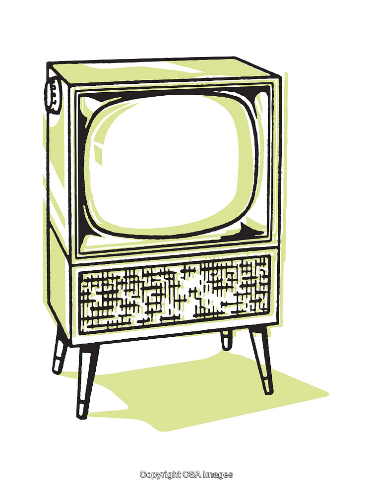 Retro Styled Illustration of a Mid-Century Modern Television Set
