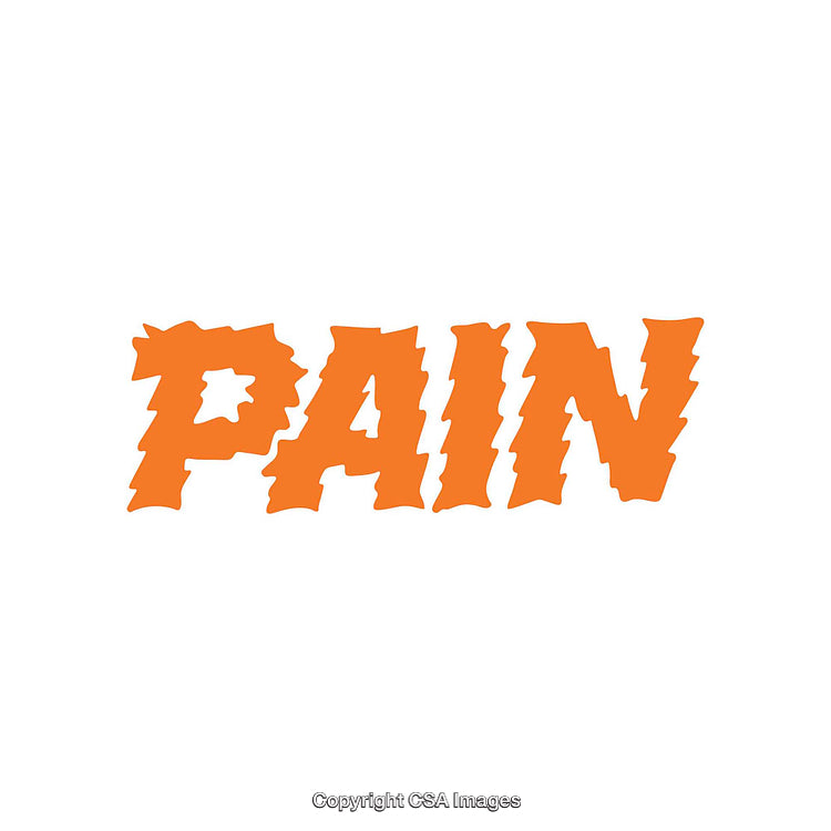 Bold Orange Text Depicting the Word Pain in Distinctive Style