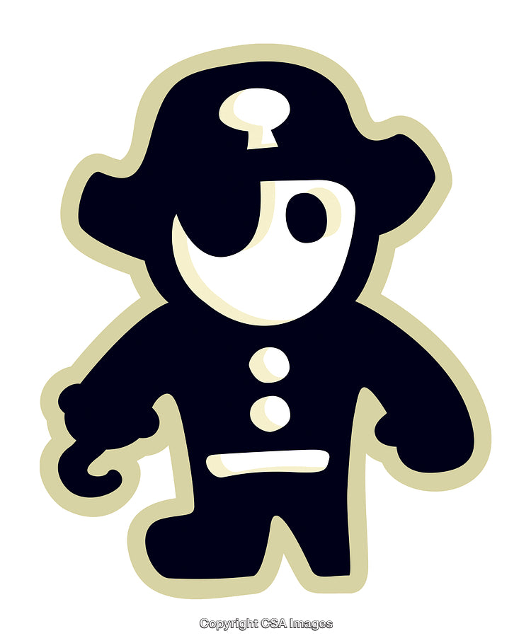 Illustrated Pirate Character Design Featuring Cartoon Style and Distinctive Details