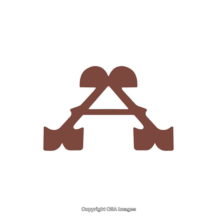 Stylized Representation of the Letter A in Artistic Brown Design