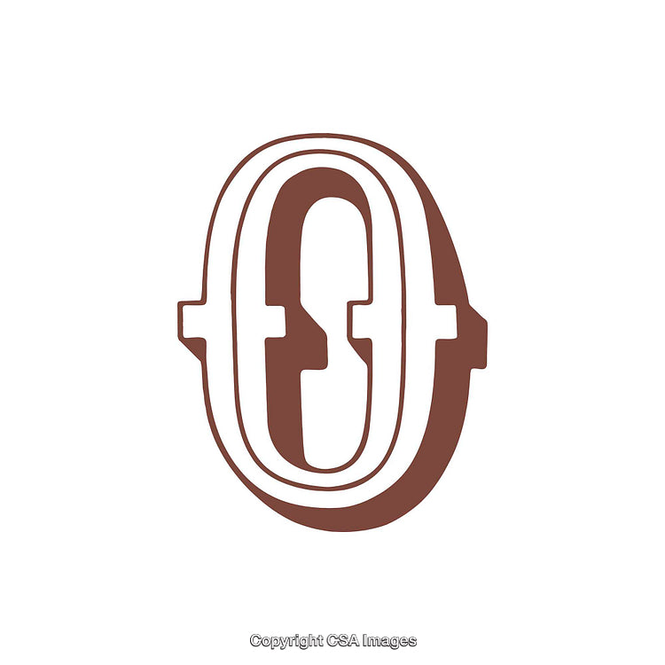Stylized Brown Letter O on a White Background