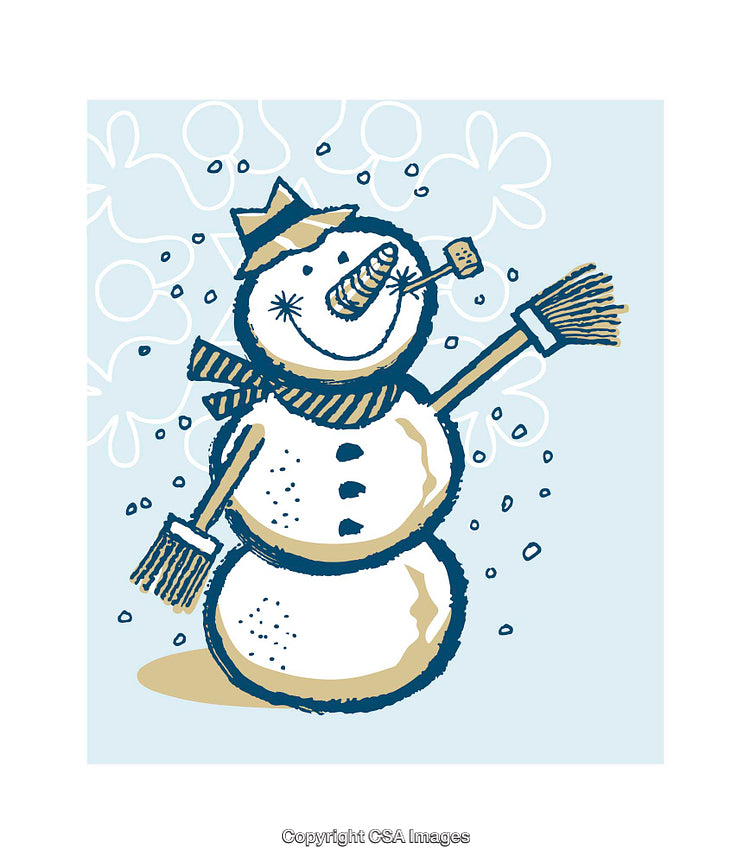 Cheerful Snowman Illustration Spreading Holiday Festivity in Winter Wonderland