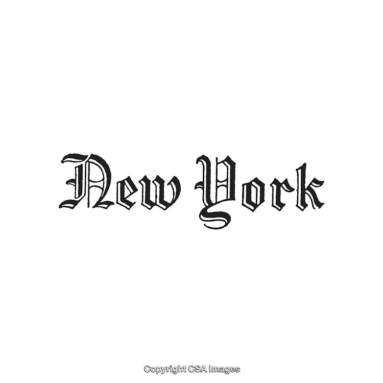 Classic Blackletter Style Text Design Depicting New York