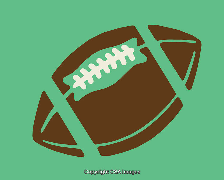 Colorful Illustration of an American Football on a Green Background