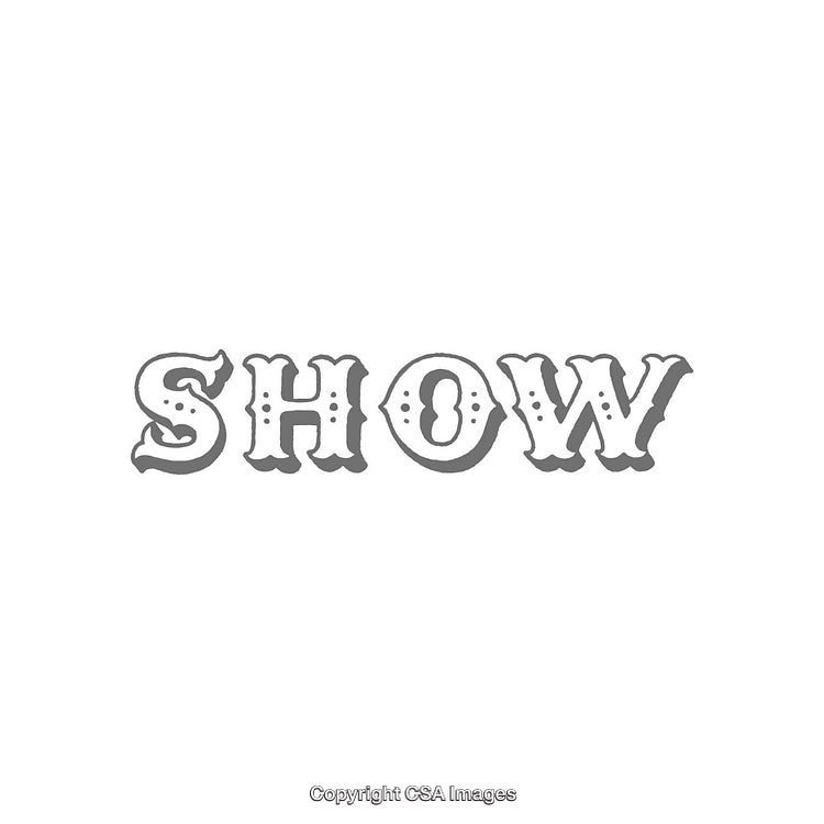 Vintage Decorative Typography Word Icon in Gray Carousel Style