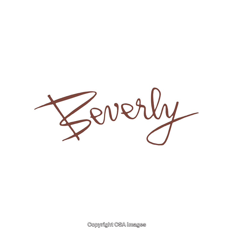 Elegant Handwritten Script Typography with the Word 'Beverly' in Brown