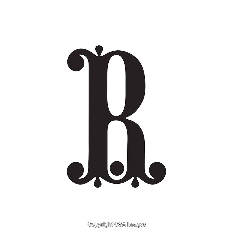 Elegant Decorative Letter 'R' in Vintage Typography Design Style