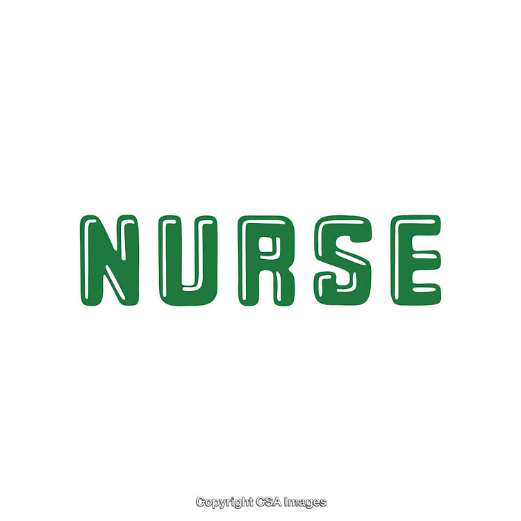Green Text Illustration with the Word Nurse on a White Background