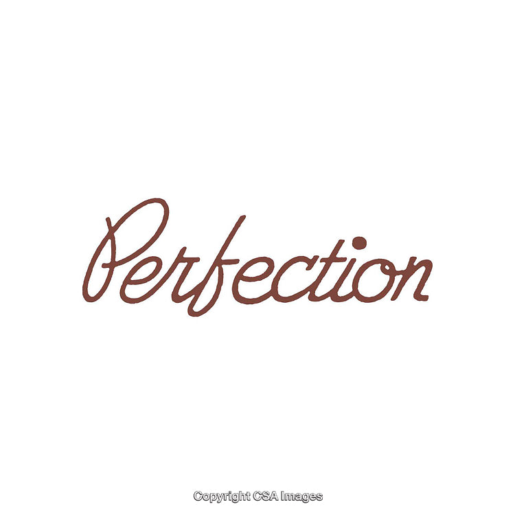 Elegant Brown Calligraphy Displaying the Word 'Perfection' on White Background