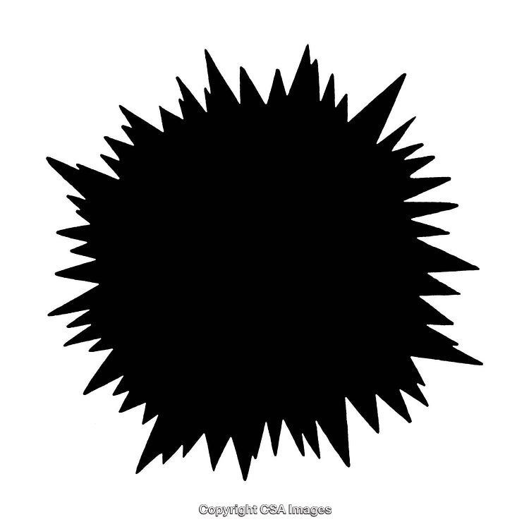 Abstract Black Spiked Shape on a White Background Illustration