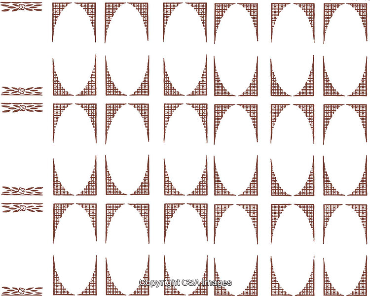 Intricate Ornamental Design with Repeating Patterns in a Geometric Array