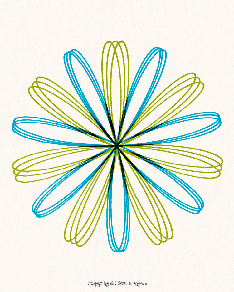 Colorful Geometric Shape Design Featuring Abstract Flower-Like Pattern