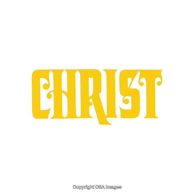 Yellow Decorative Text Depicting "Christ" in Bold Font