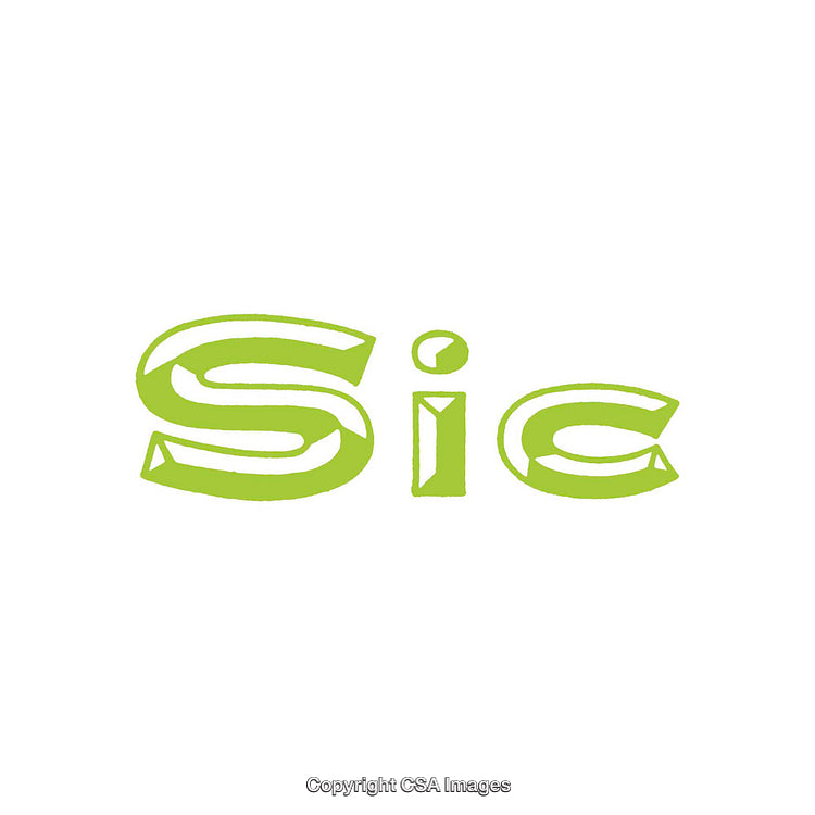 Simple Green Illustrated Graphic Representing the Word "Sic" in Creative Design