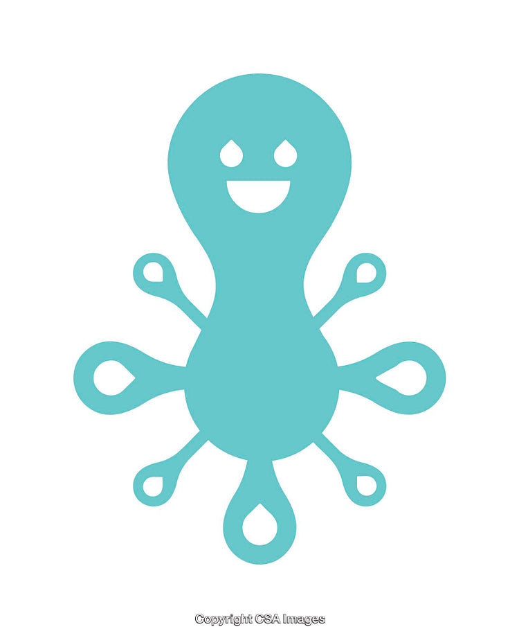 Whimsical Teal Octopus Icon with Happy Expression and Simple Design