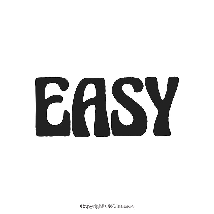 Black Stylized Easy Text on White Background in Handwritten Font Style