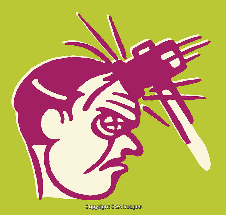 Expressive Color Line Art Depiction of Pain With Bold Green Background