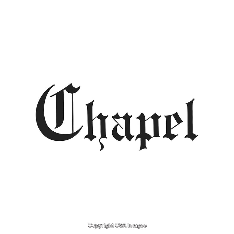 Classic Blackletter Typography Design with the Word Chapel in Bold Letters