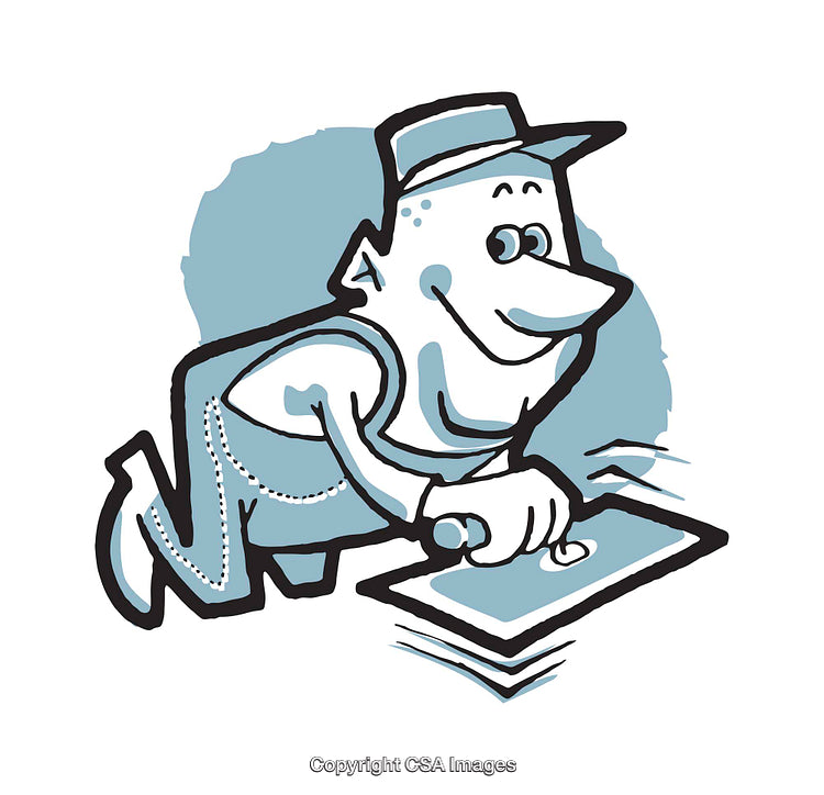 Cheerful Cartoon Worker Spreading Concrete on Surface Illustration