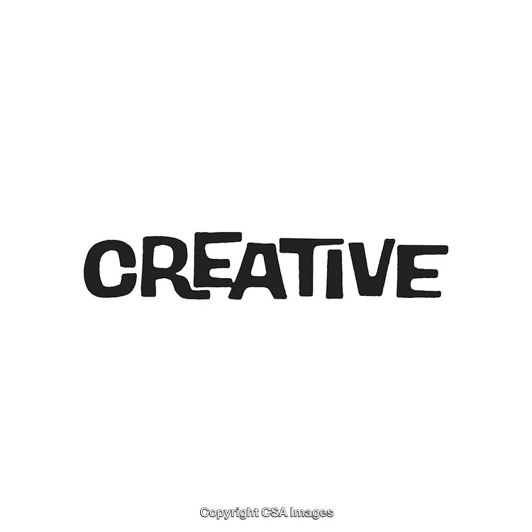 Stylish Typography Art Displaying the Word 'Creative' in Black Text on White
