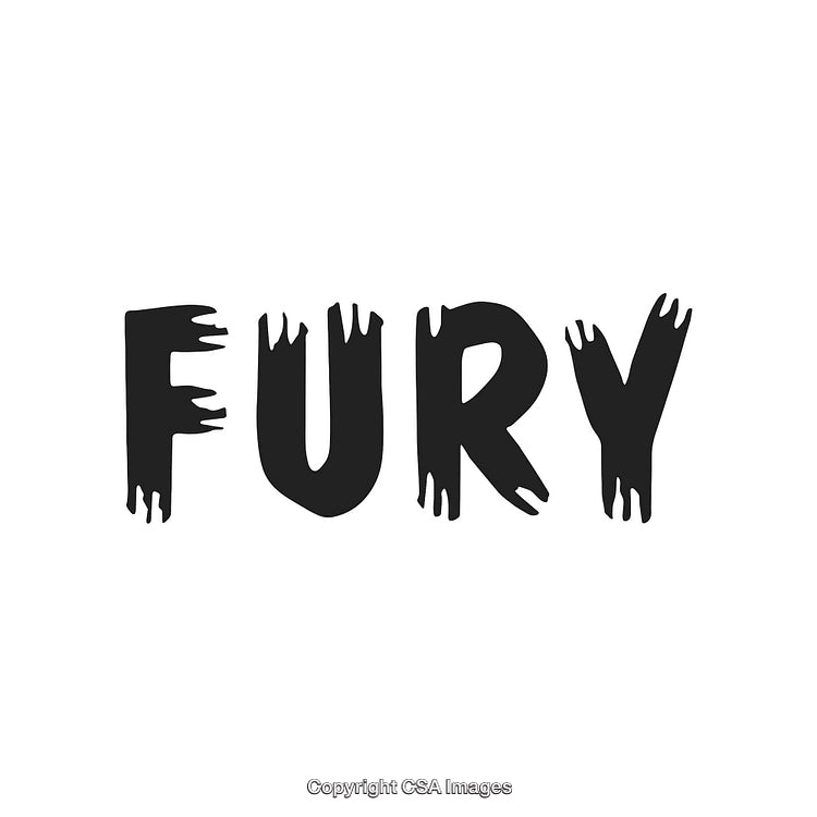 Bold Artistic Font Featuring the Word 'Fury' on a White Background