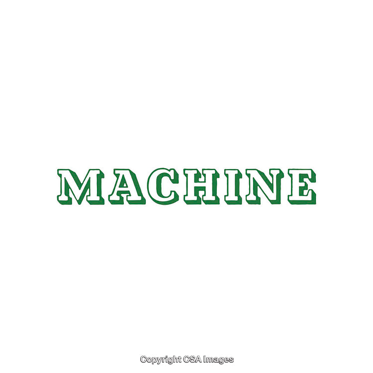 Bold Green Typography Displaying the Word 'Machine' On White Background