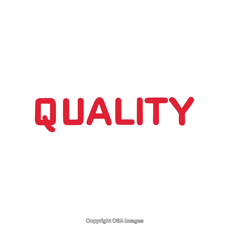 Red Quality Text Displayed on a Minimal White Background